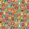 Pattern: 2594G Green Owls,  Quantity: Half Metre