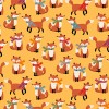 Pattern: 2596Y Yellow Foxes,  Quantity: Half Metre