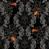 Pattern: 5718-99 Black Spooky Damask Stripe,  Quantity: Half Metre