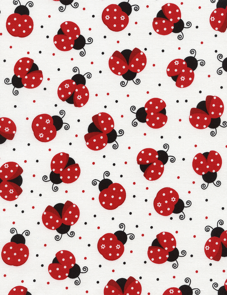 Timeless Treausres - Fun - Lady Bugs - White - C3616