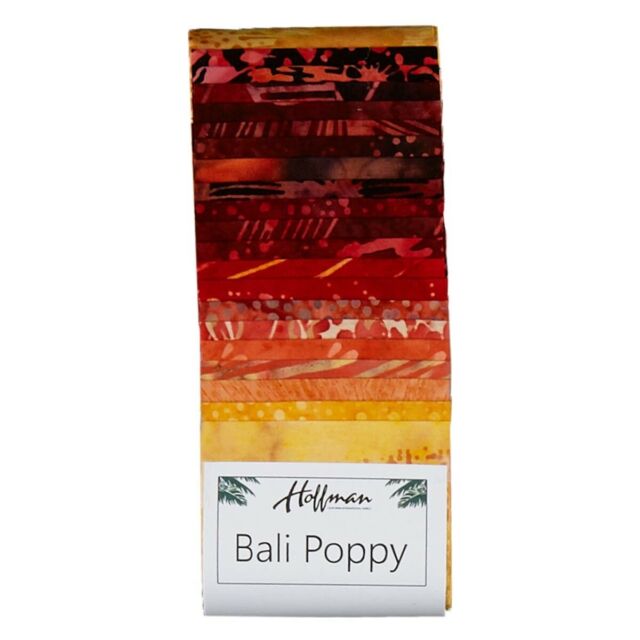 Hoffman Bali Poppy - 347 Lava Batik 2.5'' x 20 Strips Fabric roll up