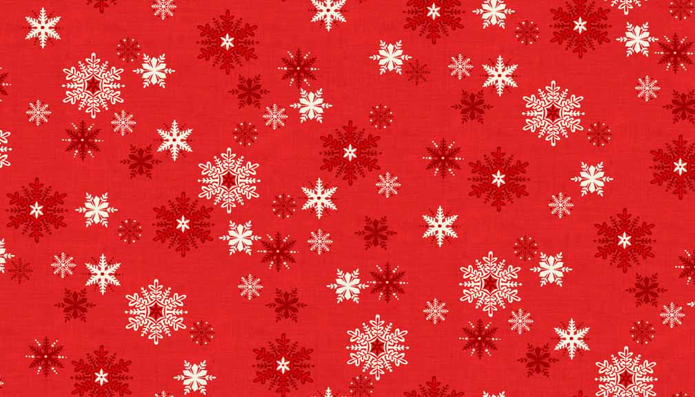 Makower Scandi 3 -Snowflakes Red