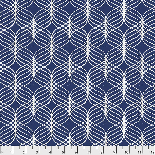 Kismet-Ribbons Indigo- PWVW011.BLUE -Valori Wells for Freespirit