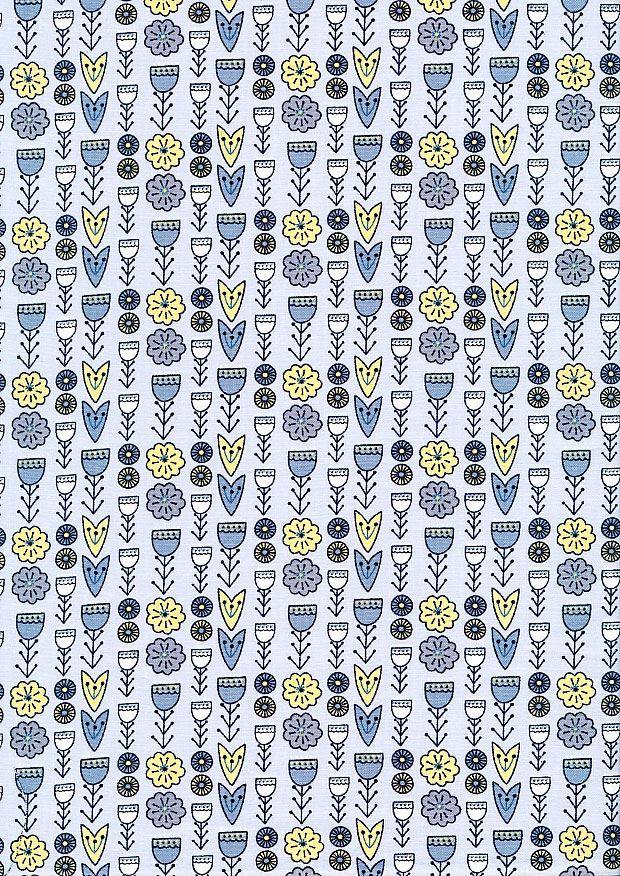 Fabric Freedom - Scandi Flora - Floral Grey FF319/2