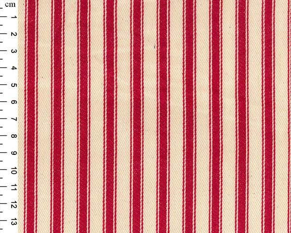 100% Cotton Canvas Ticking Stripe - 150cm Wide - Red JLC0118