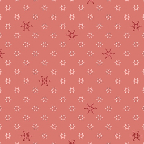 4496-405 Silent Christmas Red/Natural Stars cotton fabric
