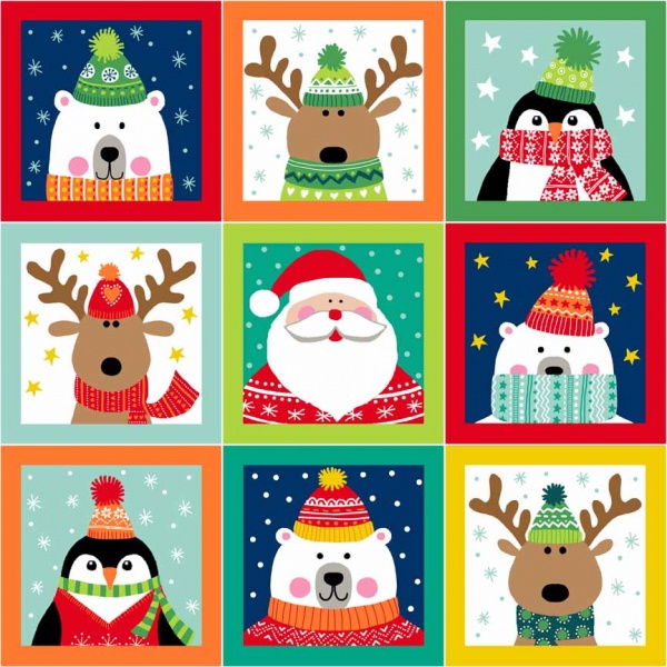 Makower │ Novelty Christmas │ Labels 60cm Panel