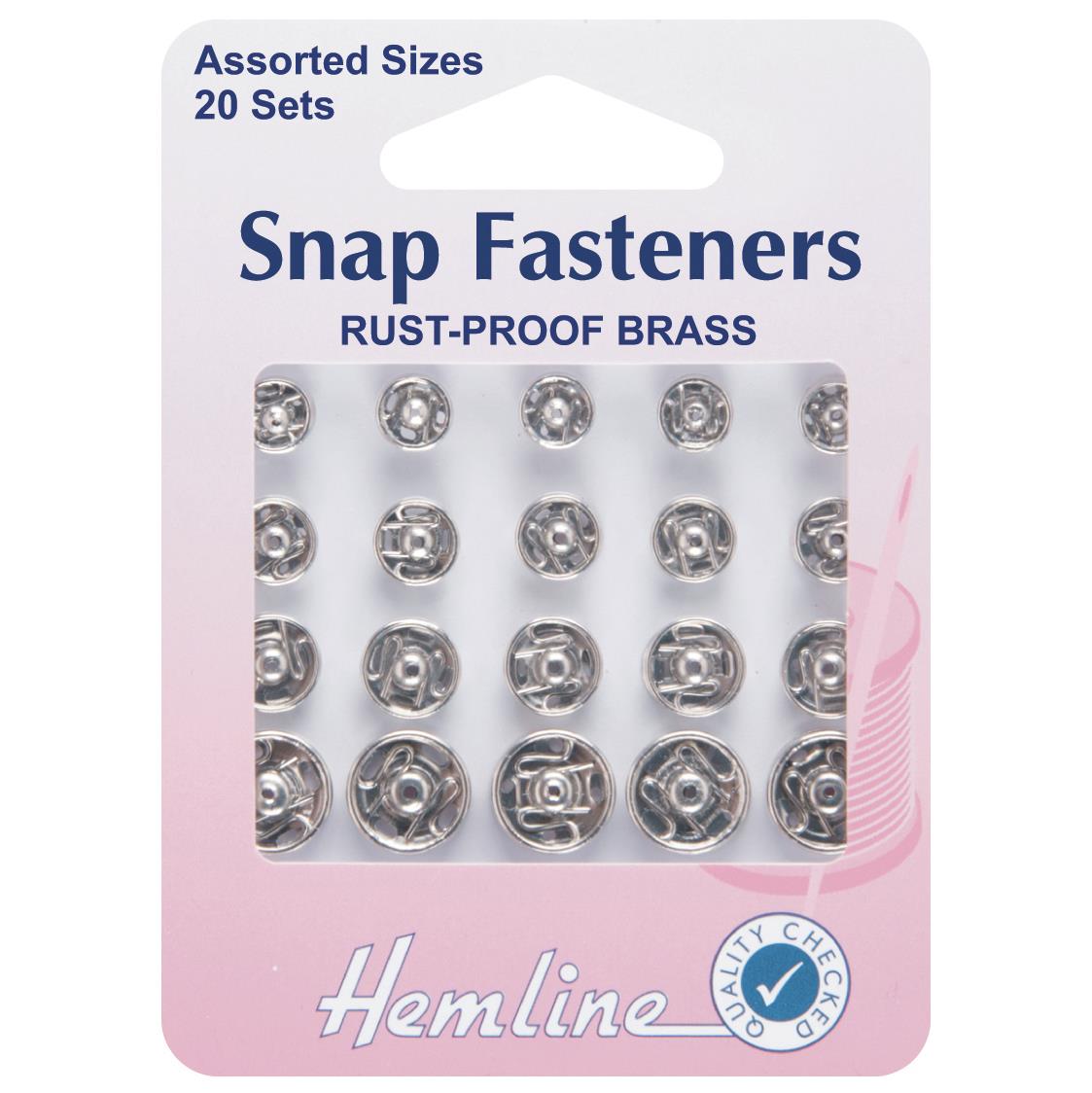 Hemline - Snap Fasteners - Rust-proof Brass Nickle