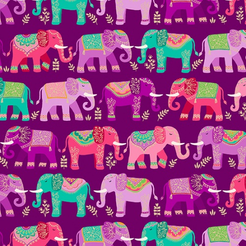 Makower │ Jaipur Elephants │ 3 Colours