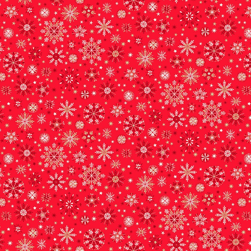 Makower │ Scandi Merry Snowflakes │ Red