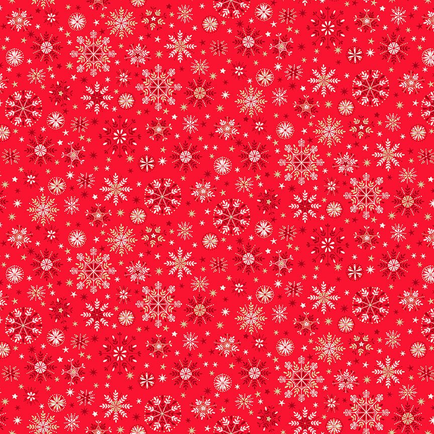Makower │ Scandi Merry Snowflakes │ Red