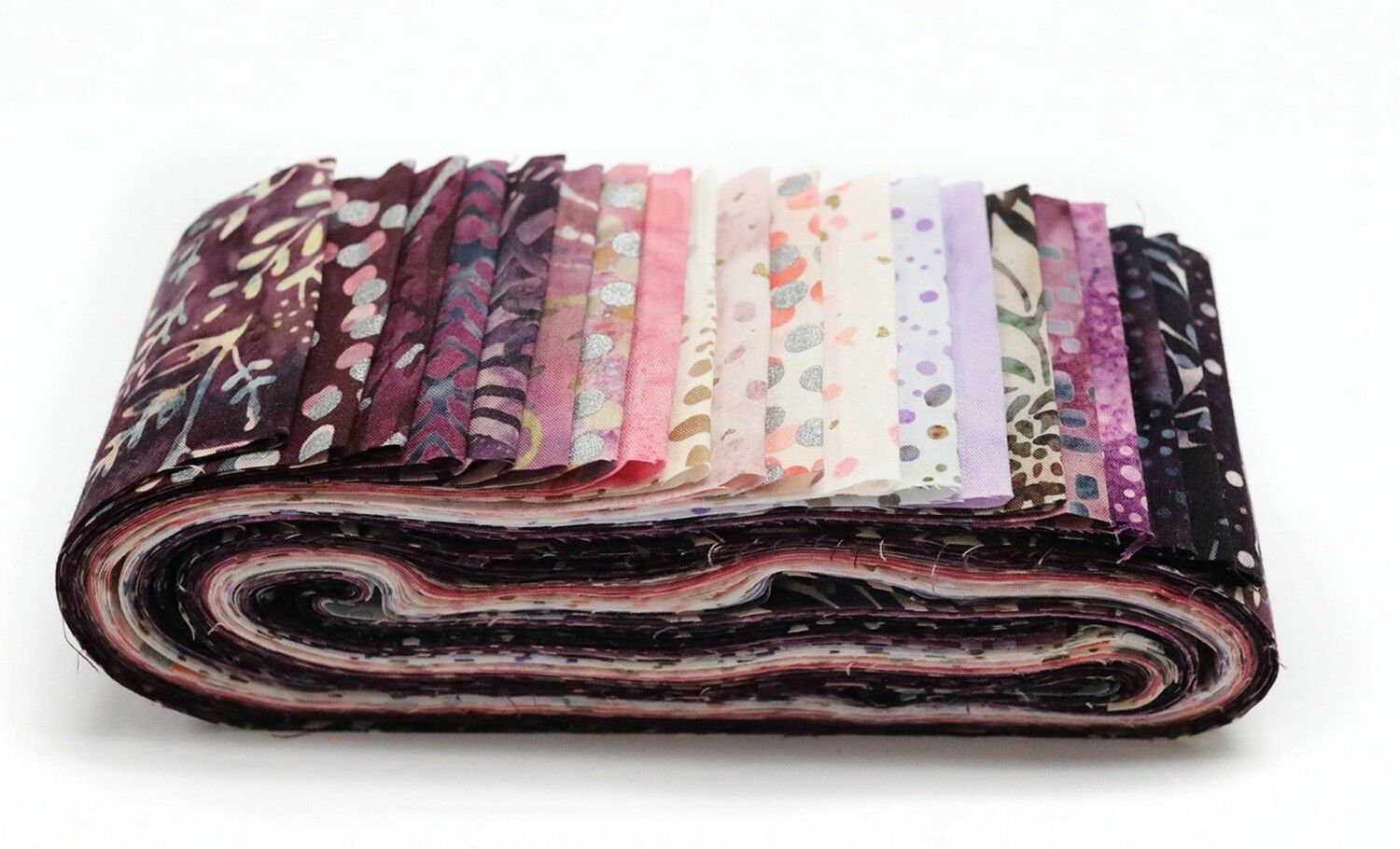 Hoffman Bali Poppy - 666 GENES ORCHID 2.5'' x 20 Strips Fabric roll up